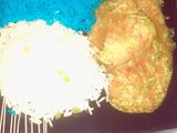 Blue & White Rice With chicken Soup.