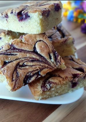 Une photo de ※ Gâteau marbré au cassis ※