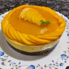A picture of Kesar Mango Cheesecake.