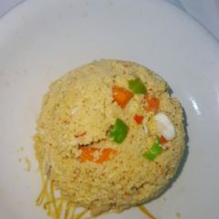 Steamed couscous A picture of Steamed couscous.