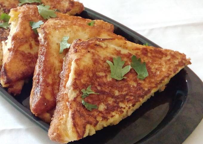 Vegetable and cheese stuffed egg dip sandwich