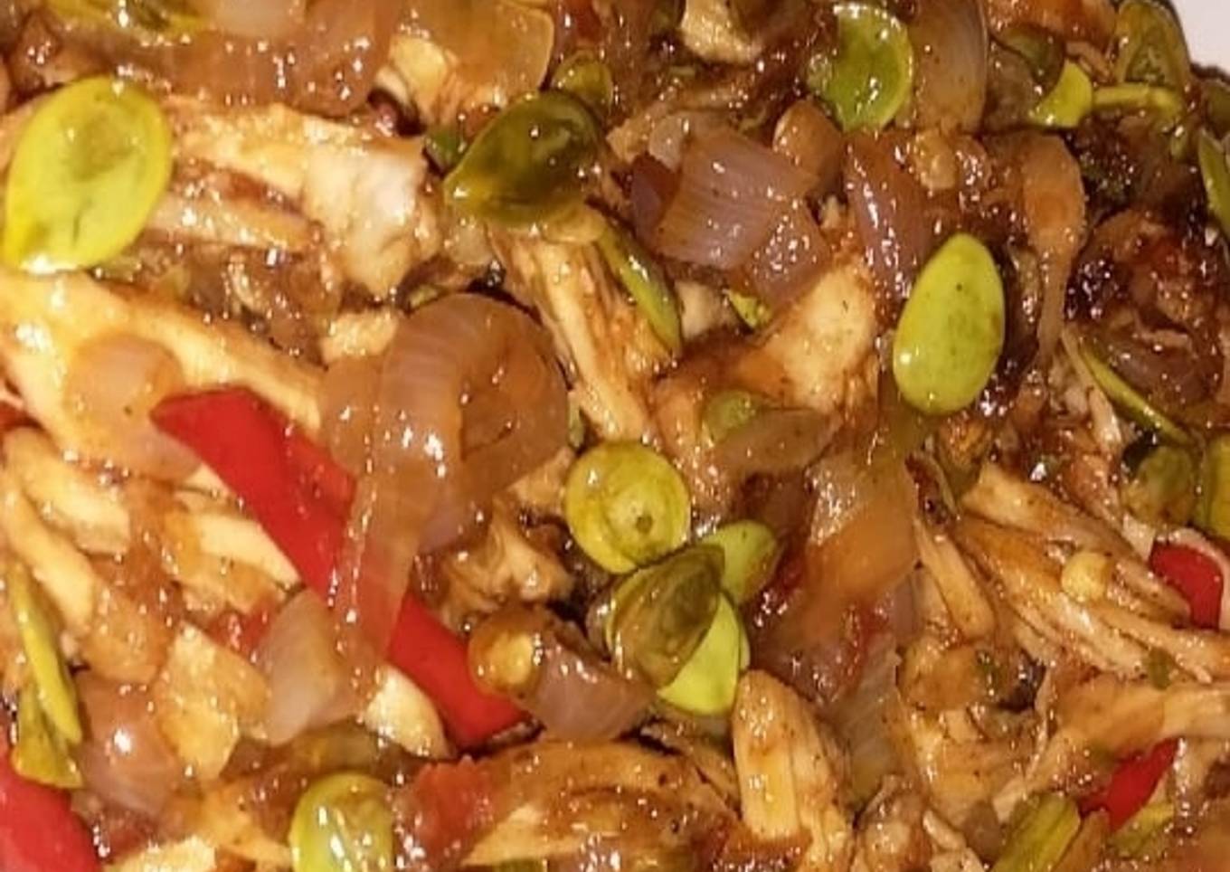 Sambal Bawang Pete mix Ayam Suwir #5resepterbaruku