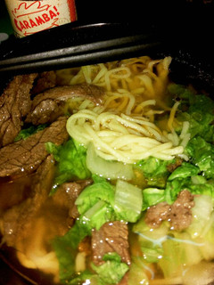 A picture of Pinoy Mami (street style ramen noodles) .