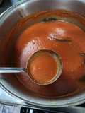 Salsa roja de tomate zapallo y zanahoria