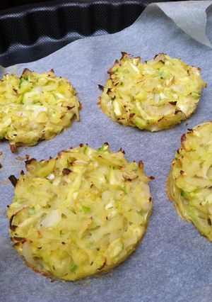 Une photo de Galettes de pomme de terre et courgette