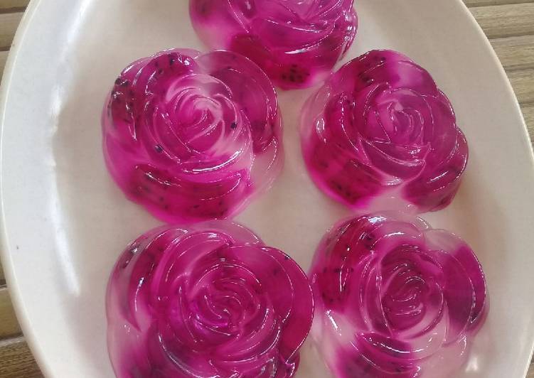 Bagaimana Membuat Jelly mawar buah naga, Menggugah Selera