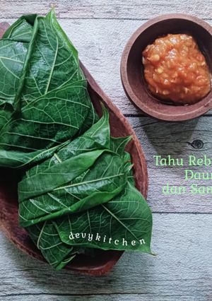 Foto resep 478. Tahu Rebus Bungkus Daun Ketela / Singkong & Sambal Terasi