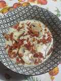 Vellutata di Funghi con Patate Rosse e Briciole di Speck Croccante