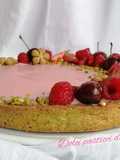 Crostata pistacchio e lamponi senza glutine