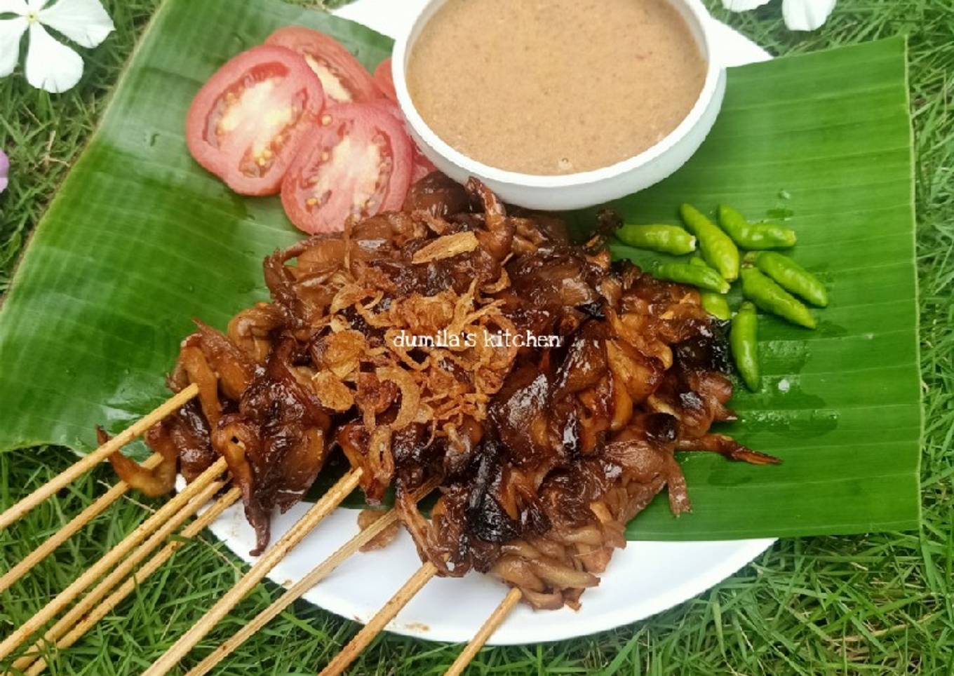 72. Sate Jamur Bumbu Kacang