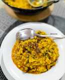 Arroz meloso de pota al ajillo con alga dulce