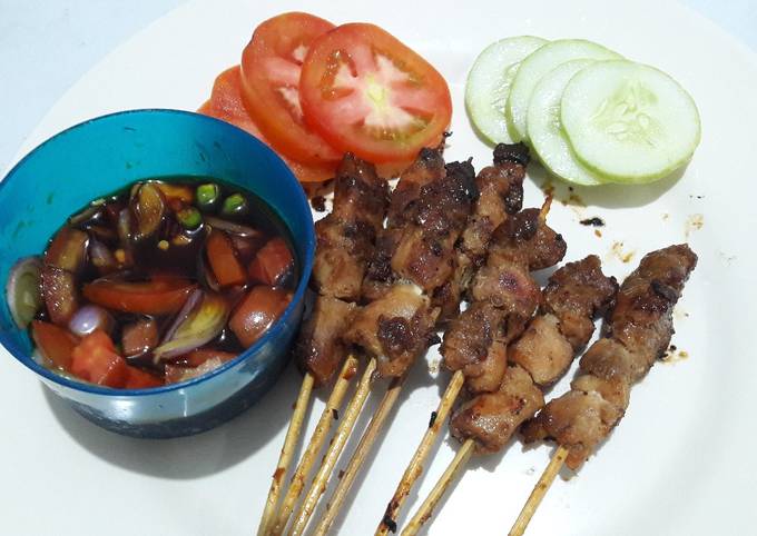 Sate Ayam Teflon Sambal Kecap Bawang