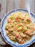 Cous cous con gamberetti,limone e menta