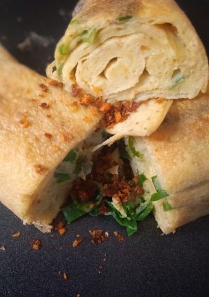 A picture of Rolled Omelette (Without The Tamagoyaki Pan).