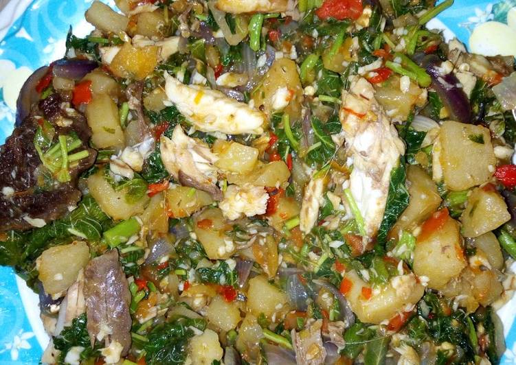 Easiest Way to Prepare Appetizing Yam nd spinach porridge Cooking Basics for Beginners