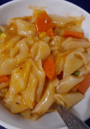 A picture of Penne Pasta Vegetable Soup 😋.