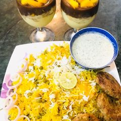 A picture of Alu mattar Biryani.