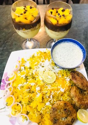 A picture of Alu mattar Biryani.