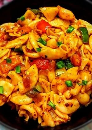 A picture of Chilli Capsicum Macaroni 🍛.