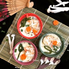 A picture of Chawanmushi (Japanese Savoury Egg Custard).