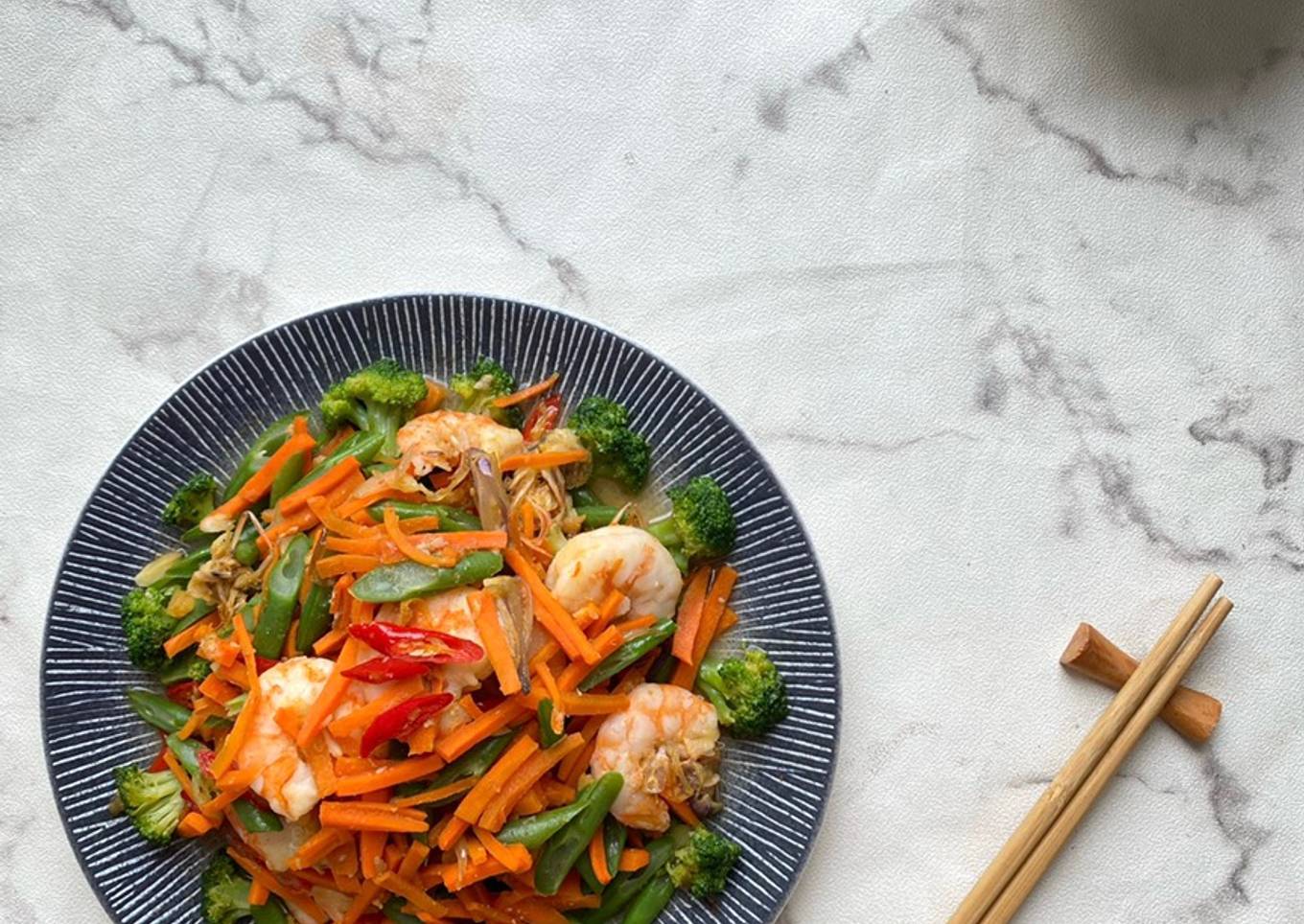 Tumis Udang Buncis Wortel