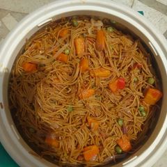 A picture of Vegetables jollof spaghetti.