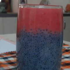 Walnut Strawberry Sabja Smoothie A picture of Walnut Strawberry Sabja Smoothie.