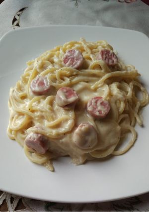 Foto resep Spaghetti Carbonara Sosis Keju