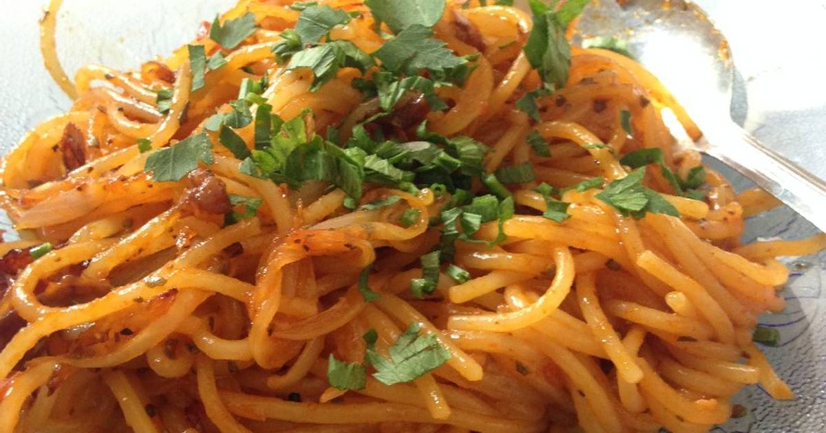 Resep Spageti Sederhana ala Rumahan Bumbu Jeruk oleh Nadiah Rifa Cookpad