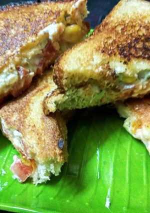 A picture of Veg curd sandwich.