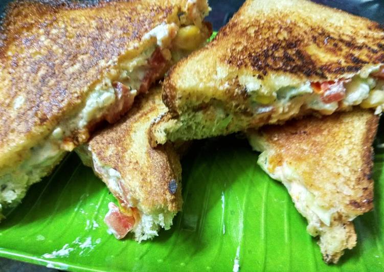 How to Prepare Super Quick Homemade Veg curd sandwich