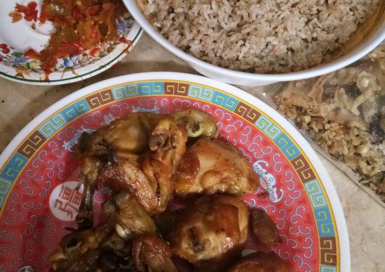 Cara Termudah Menyiapkan Nasi kebuli, ayam goreng dan sambal tumis Enak