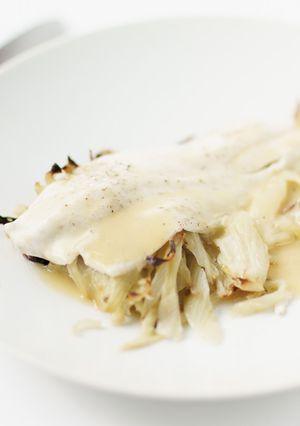 A picture of Sea Bass on Fennel.
