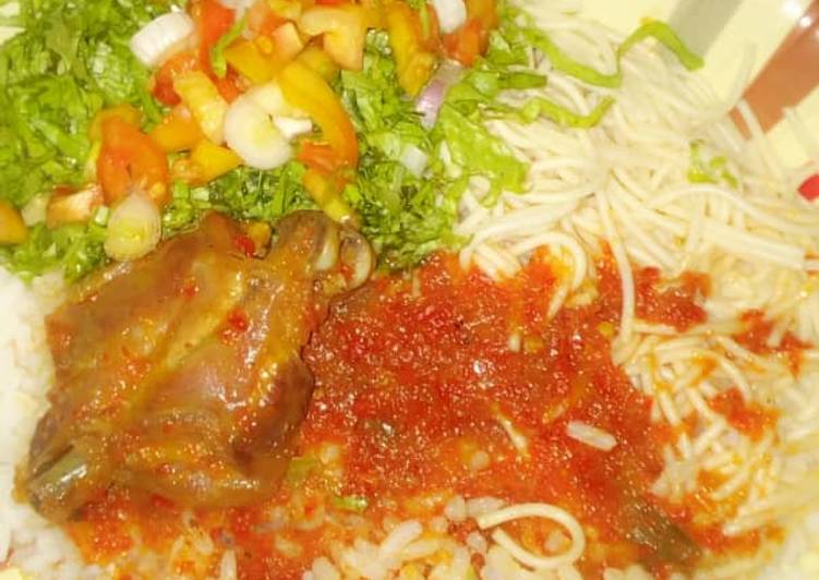 Easiest Way to Make Super Quick Homemade Rice #stew with salad