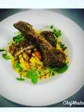 Coffee and Sage+Onion Stuffing Rub-Marinated Lamb Cutlets with Herby Potatoes and Bèarnise Sauce