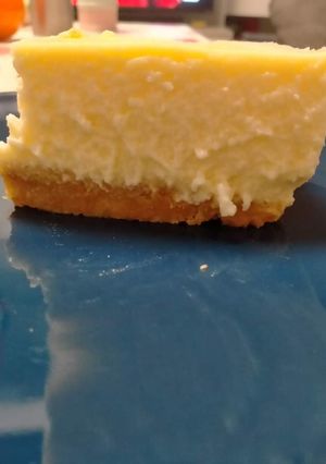 Una foto de Tarta de queso sin nata, sin horno y muy fácil