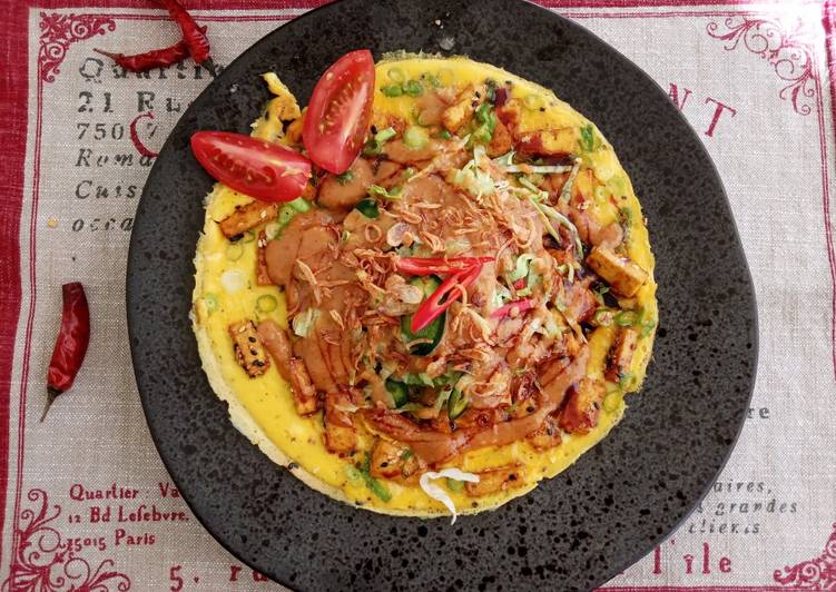 Tahu Telur bumbu Kari &amp; Wijen (Omelette)