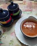 Tomato and carrot soup with Malka masoor dal