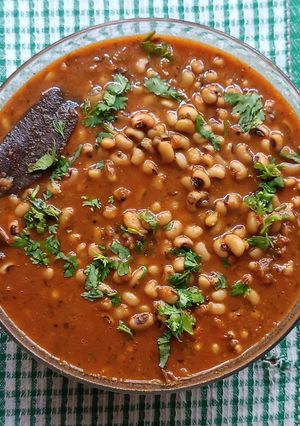 A picture of White Cowpeas Masala Curry.