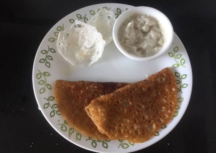 Recipe of Homemade Dosa for upwas (Vrat) with potato raita