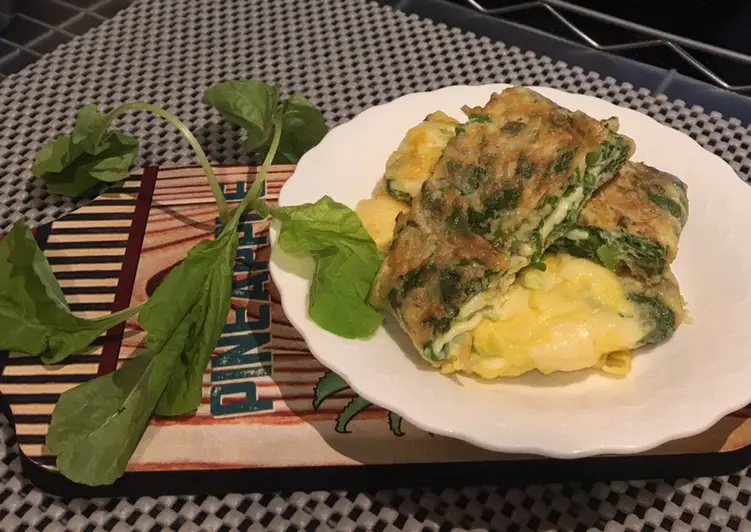 Resep Terbaik Cheese spinach Omelet Ala Warung