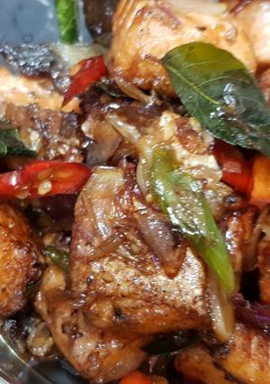 Foto resep Tumis Chunky Salmon Koja #keto friendly