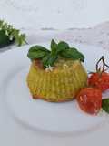 Flan di zucchine con pomodori arrostiti