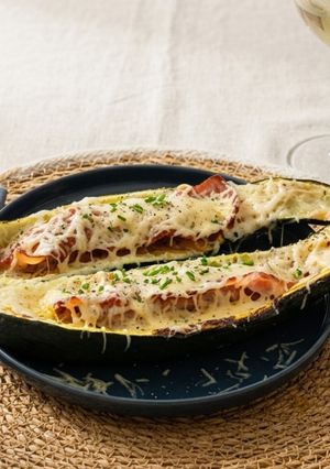 Una foto de Calabacines gratinados rellenos