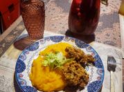 Una foto de puré de zapallo