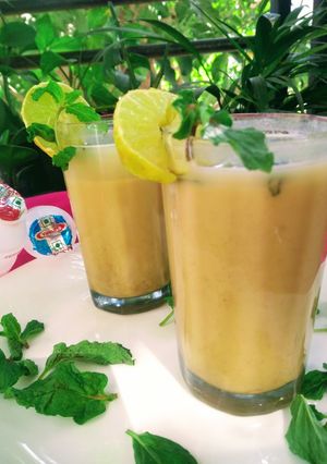 A picture of Sattu Sharbat with Yakult.