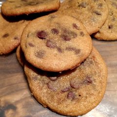A picture of Soft and chewy chocolate chip cookies.