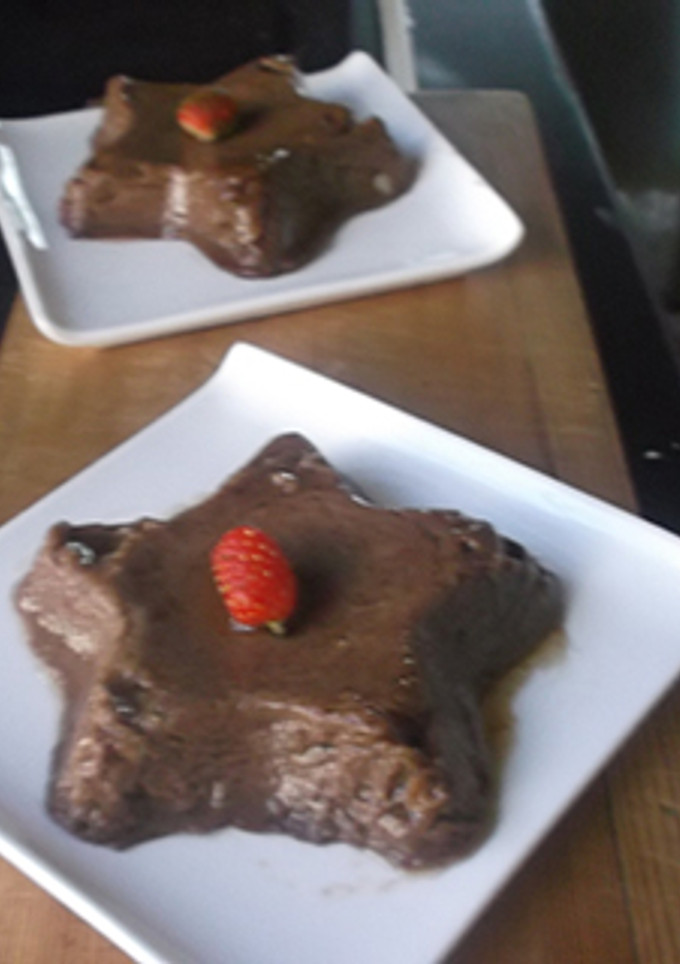 Una foto de Estrellas de flan de chocolate