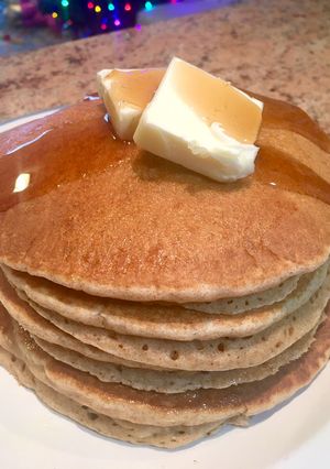 A picture of Pancakes with 100% Whole Wheat Flour.