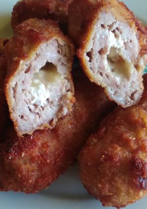 Töltött rántott darált hús recept fotója